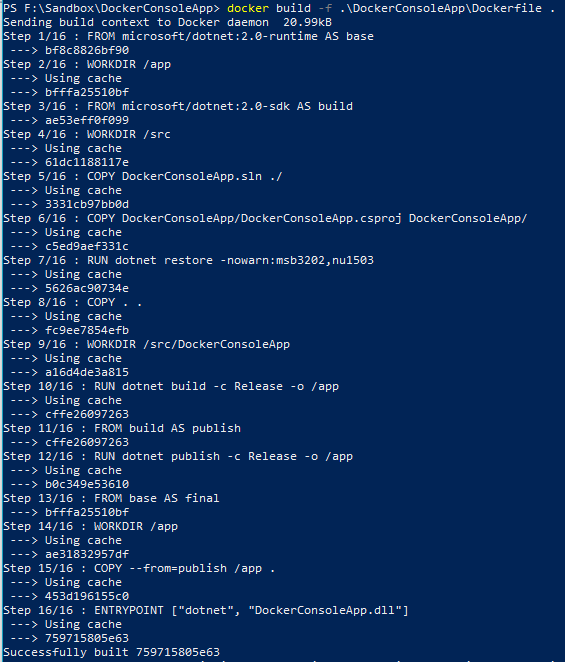 What are all the sections in the Dockerfile generated by Visual Studio ...